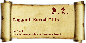 Magyari Kornélia névjegykártya