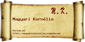 Magyari Kornélia névjegykártya